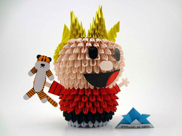 Origami 3D Calvin and Hobbes